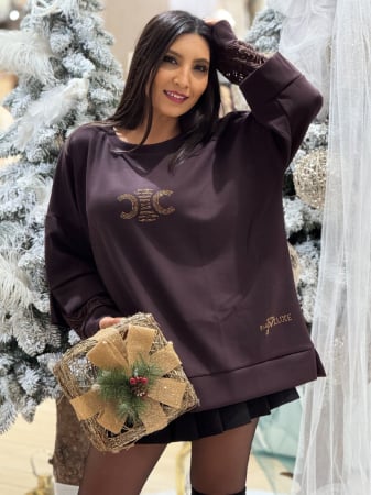 Bluza dama maro cu dantela la maneci si aplicatii pentricele [1]