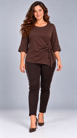 Bluze - Bluza dama maro cu funda ajustabila in talie