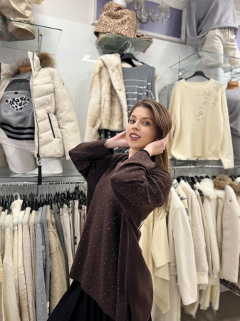 Bluza dama maro cu sclipici si anchior [1]