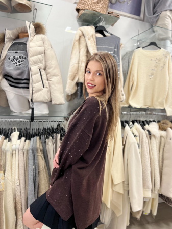 Bluza dama maro cu sclipici si anchior [2]