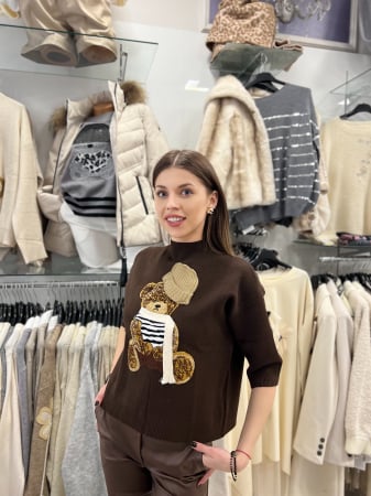 Bluza dama maro cu ursulet cu fular si caciula [1]