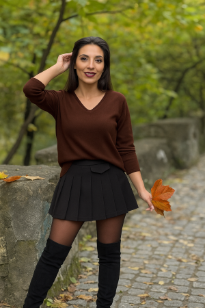 Colectia de TOAMNA - Bluza dama maro in anchior