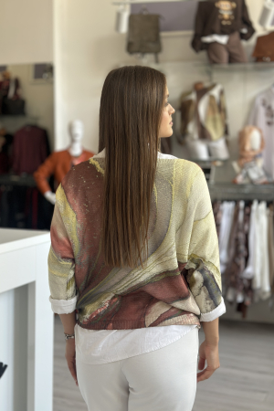 Bluza dama visinie tip fluture cu imprimeu marmorat [3]