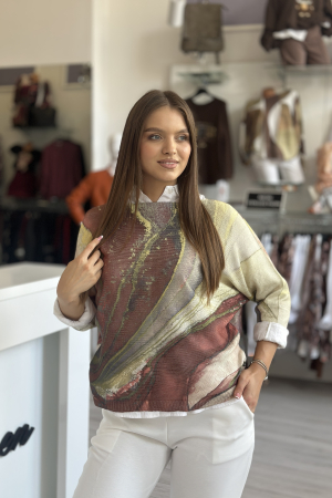 Bluza dama visinie tip fluture cu imprimeu marmorat [1]