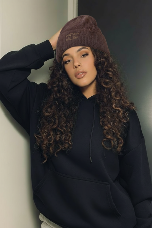 Cadou de CRACIUN - Caciula dama maro cu pietricele