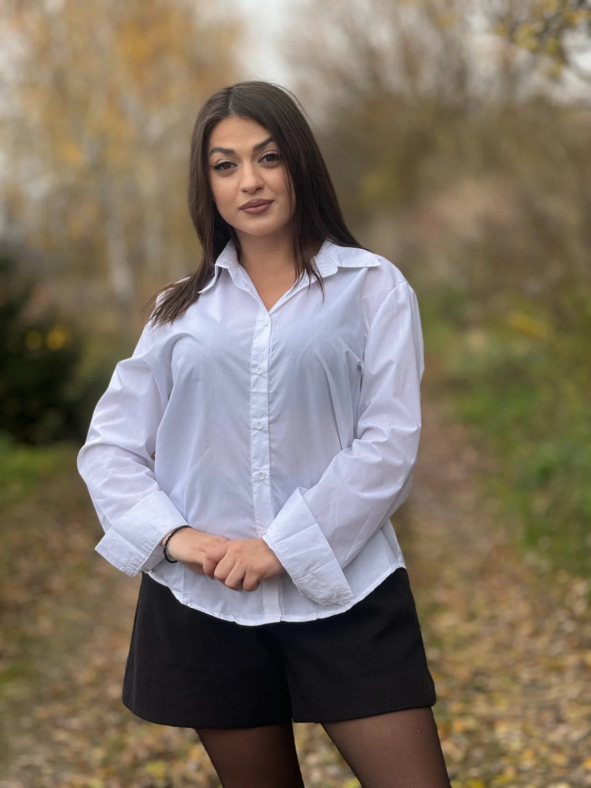 Camasi - Camasa dama alba clasica din bumbac