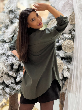 Camasa dama din bumbac kaki [3]