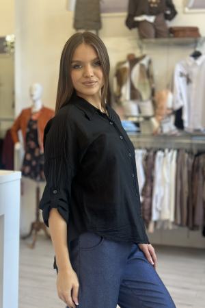 Camasa dama neagra din bumbac [2]