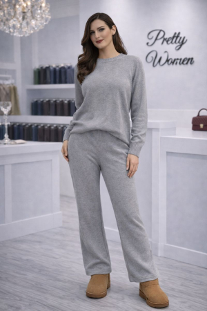 Costum si compleu - Compleu dama gri tricotat