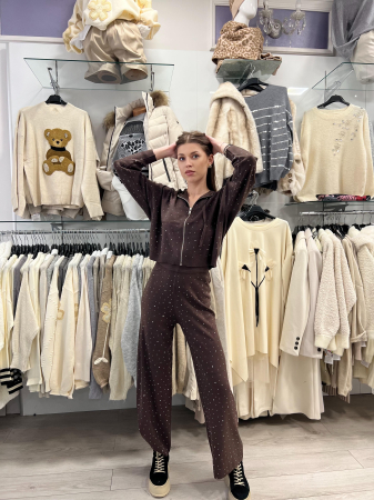 Costum si compleu - Compleu dama maro cu pietricele