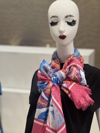 Accesorii dama - Esarfa cu imprimeu frunze