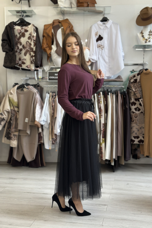Fusta lunga neagra din tulle [2]