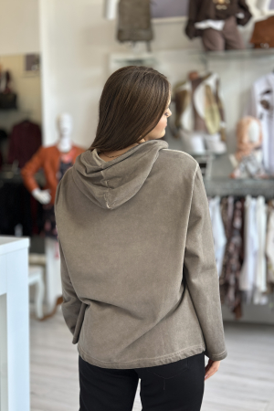 Hanorac dama kaki cu imprimeu pe o parte [3]