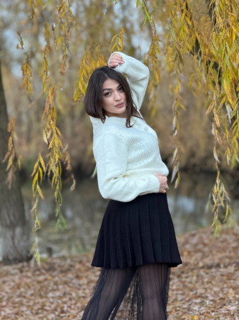 Jacheta dama ivory cu paiete transparente [3]