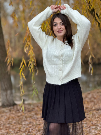 Jacheta dama ivory cu paiete transparente [1]