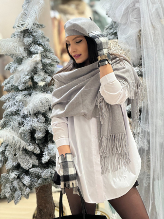 Manusi dama negre cu carouri si insertie tactila pentru ecrane [1]