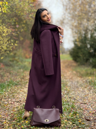 Palton dama bordo cu gloga [5]