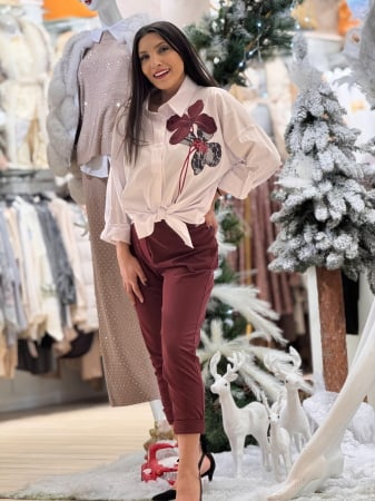 Pantaloni si blugi - Pantaloni cu catarame din piele ecologica