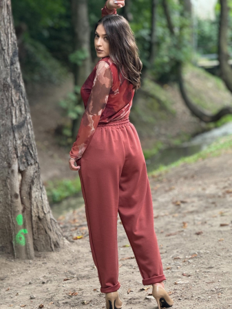 Pantaloni dama lejeri cu elastic in talie si buzunare [3]