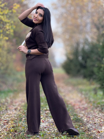 Pantaloni dama maro tricotati [3]
