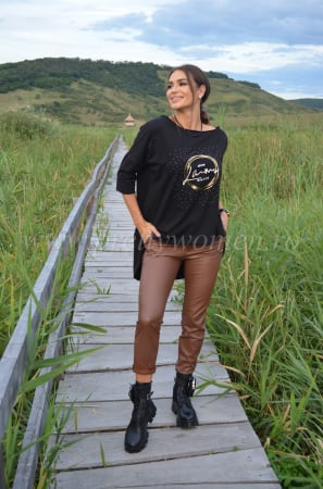 Pantaloni maro din piele ecologica [1]