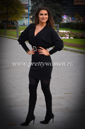 Rochie casual tricotata si curea in talie [1]