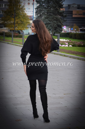 Rochie casual tricotata si curea in talie [4]