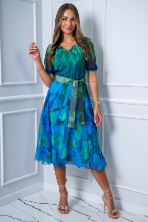 Promotii actuale - Rochie din voal in nuante de albastru
