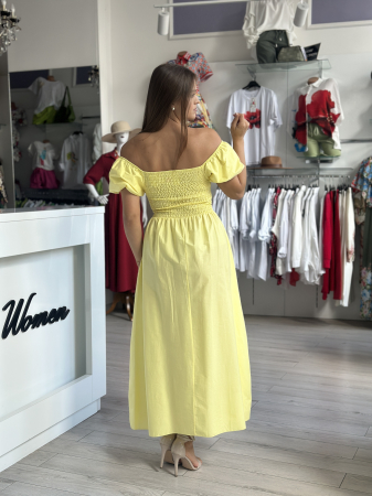 Rochie galbena lunga din bumbac [3]