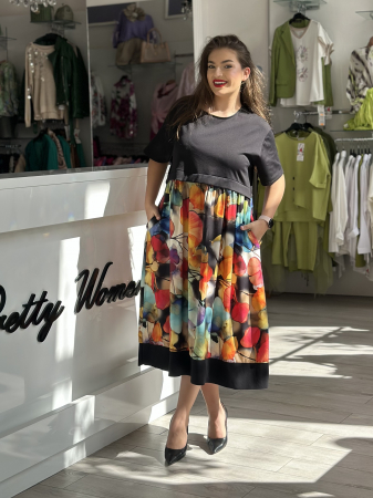 Rochie neagra cu imprimeu mozaic [1]