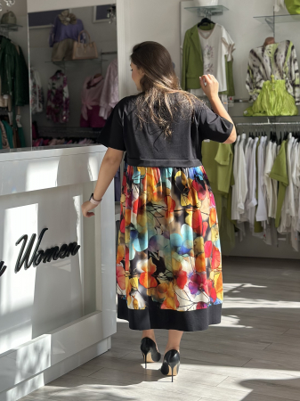 Rochie neagra cu imprimeu mozaic [5]