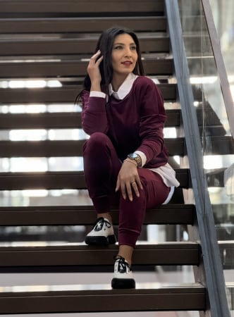 Trening dama bordo din catifea [6]