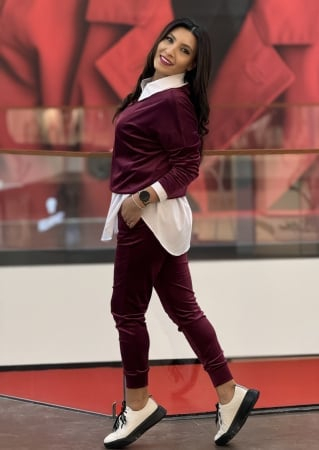 Trening dama bordo din catifea [1]