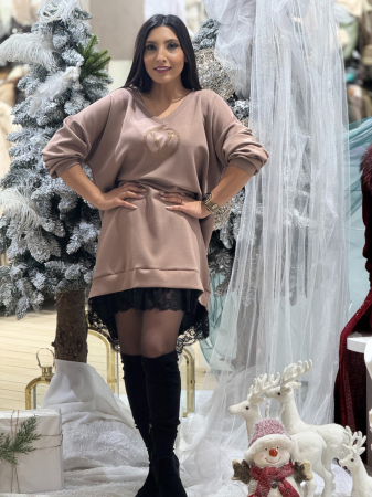 Tunica dama bej cu anchior si pietricele aplicate [3]