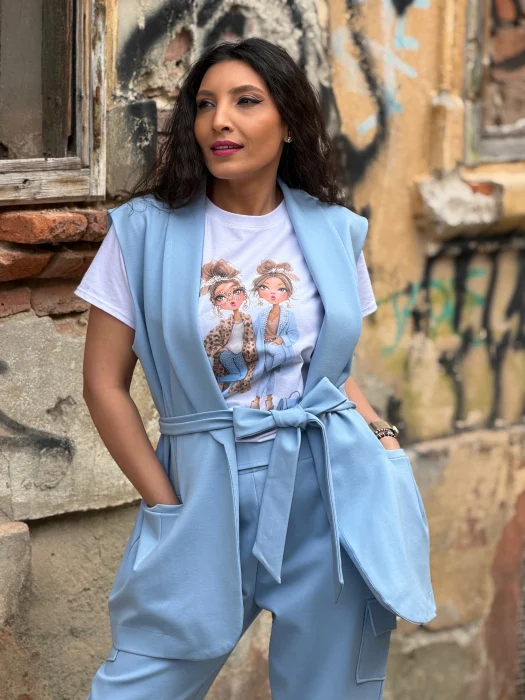 Vesta - Vesta dama bleo cu cordon in talie