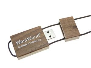Stick USB personalizat din lemn, cu șnur [3]