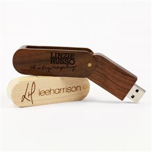 Stick USB swivel din lemn [4]
