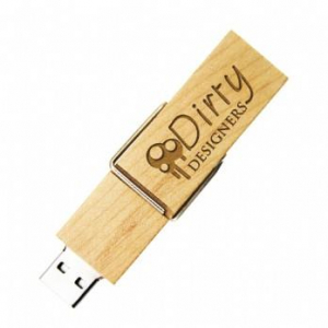 Stick USB - clemă din lemn [0]
