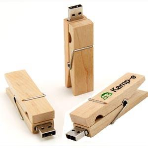 Stick USB - clemă din lemn [5]