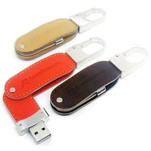 Stick USB Swivel din piele, cu agățătoare metalică [5]