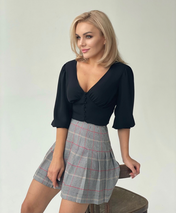 Fustă mini plisată Celine damă [2]