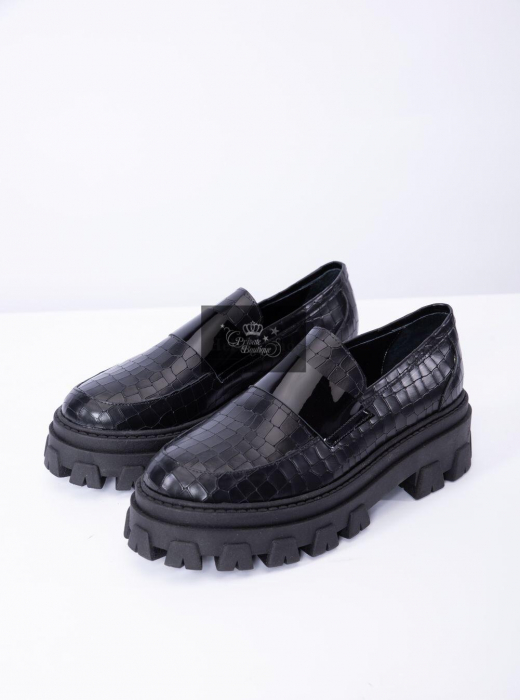 Pantofi din piele naturală model croco Bora [1]