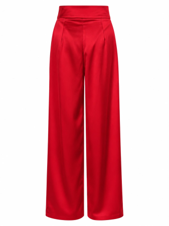 Pantaloni satin Palazzo femei [1]