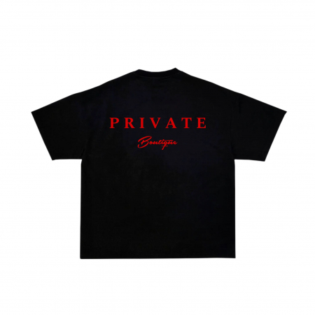 Tricouri - Tricou Private Boutique Black and Red unisex