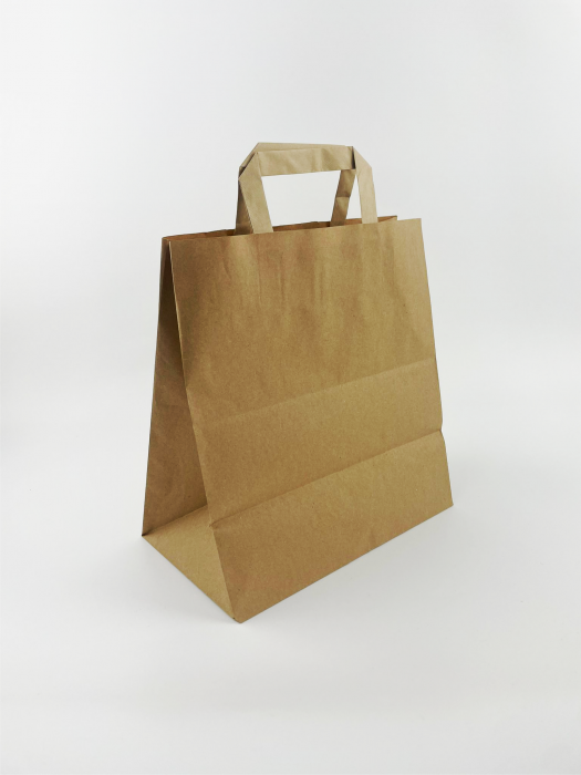 Punga de hartie Kraft Natur cu maner plat [2]