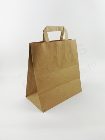 Punga de hartie Kraft Natur cu maner plat [4]