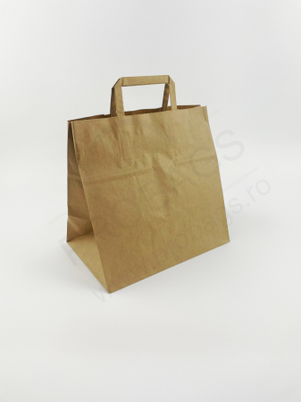 Punga de hartie Kraft Natur cu maner plat [3]