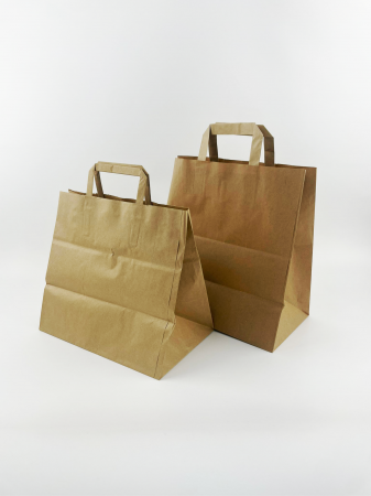 Punga de hartie Kraft Natur cu maner plat [2]