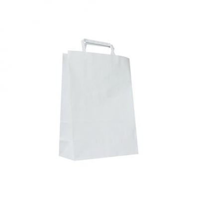 Punga de hartie alba cu maner plat [1]