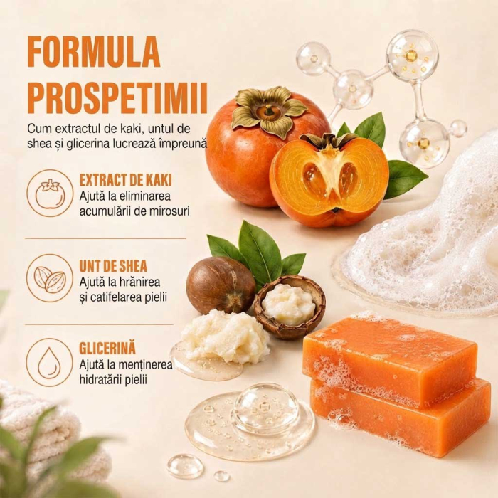 Sapun impotriva Mirosurilor Corporale cu Extract de Kaki (Persimmon Soap), 100g-big